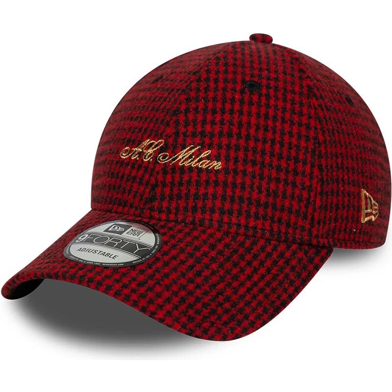 new-era-curved-brim-9forty-houndstooth-ac-milan-serie-a-red-adjustable-cap new-era-curved-brim-9forty-houndstooth-ac-milan-serie-a-red-adjustable-cap