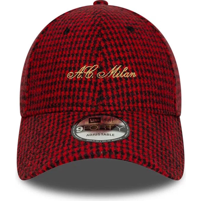 new-era-curved-brim-9forty-houndstooth-ac-milan-serie-a-red-adjustable-cap new-era-curved-brim-9forty-houndstooth-ac-milan-serie-a-red-adjustable-cap