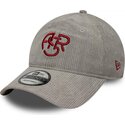gorra-curva-gris-ajustable-con-logo-rojo-9twenty-fleck-cord-de-associazione-sportiva-roma-serie-a-de-new-era
