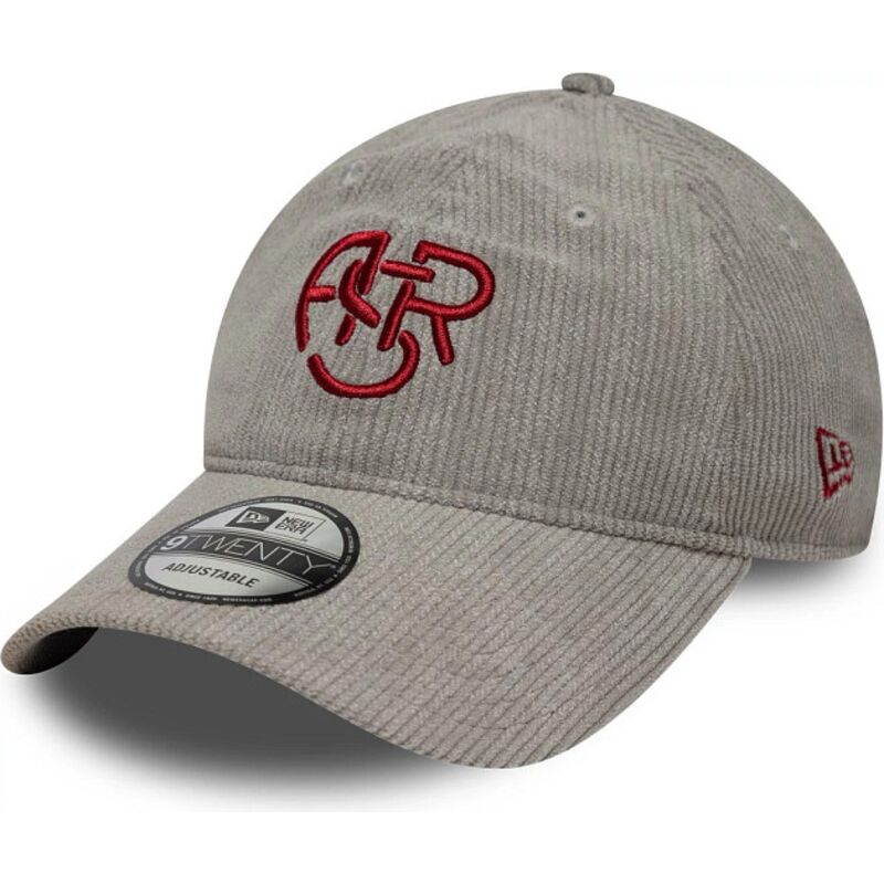 gorra-curva-gris-ajustable-con-logo-rojo-9twenty-fleck-cord-de-associazione-sportiva-roma-serie-a-de-new-era
