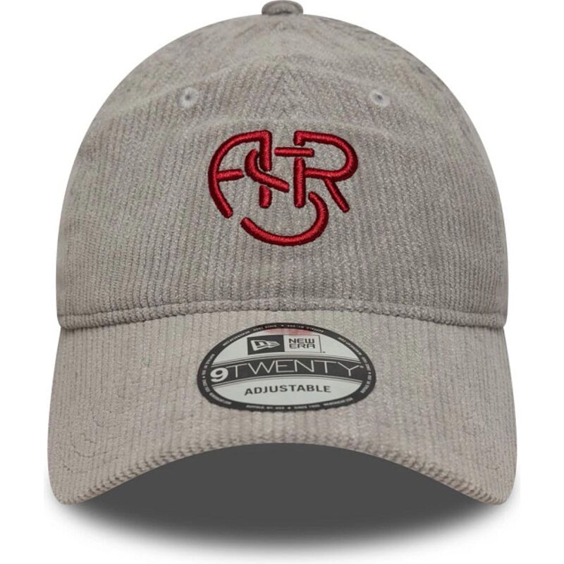 gorra-curva-gris-ajustable-con-logo-rojo-9twenty-fleck-cord-de-associazione-sportiva-roma-serie-a-de-new-era