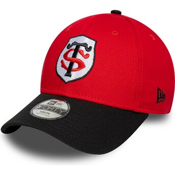 Gorra curva roja y negra snapback para niño 9FORTY Team de Stade Toulousain Top 14 de New Era
