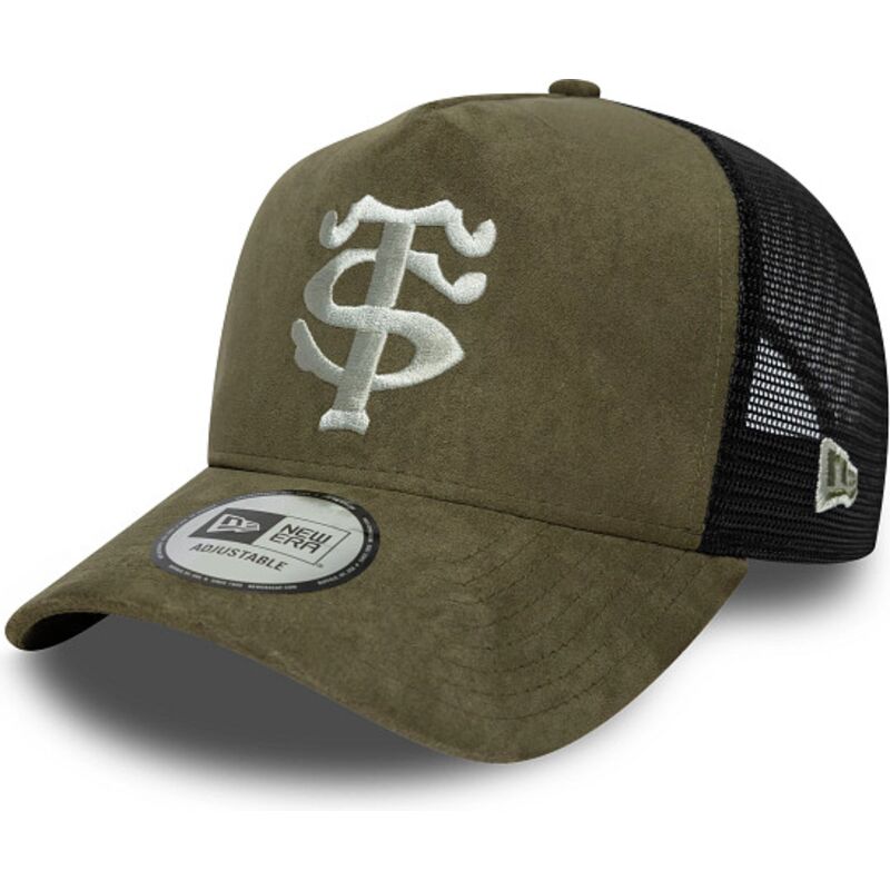 gorra-trucker-verde-y-negra-e-frame-faux-suede-de-stade-toulousain-top-14-de-new-era