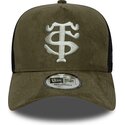 gorra-trucker-verde-y-negra-e-frame-faux-suede-de-stade-toulousain-top-14-de-new-era