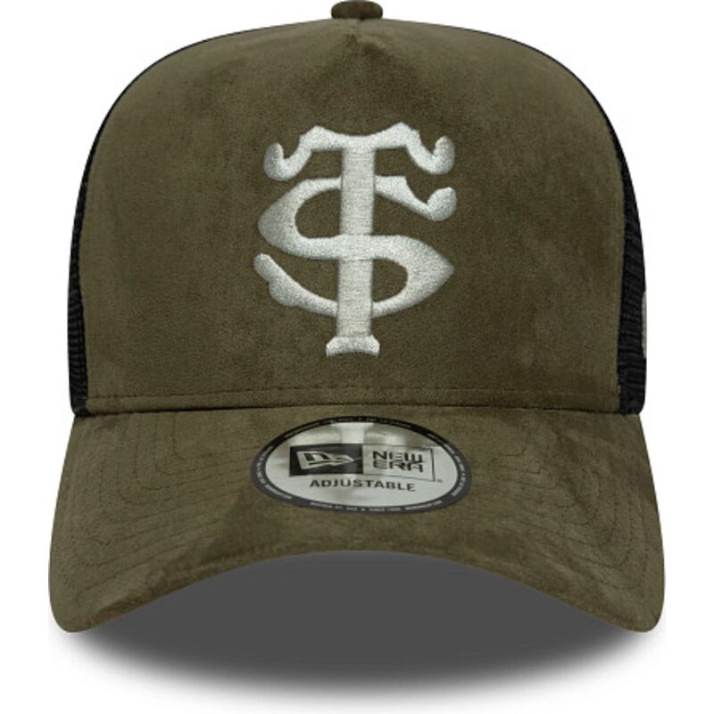 gorra-trucker-verde-y-negra-e-frame-faux-suede-de-stade-toulousain-top-14-de-new-era