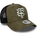 gorra-trucker-verde-y-negra-e-frame-faux-suede-de-stade-toulousain-top-14-de-new-era