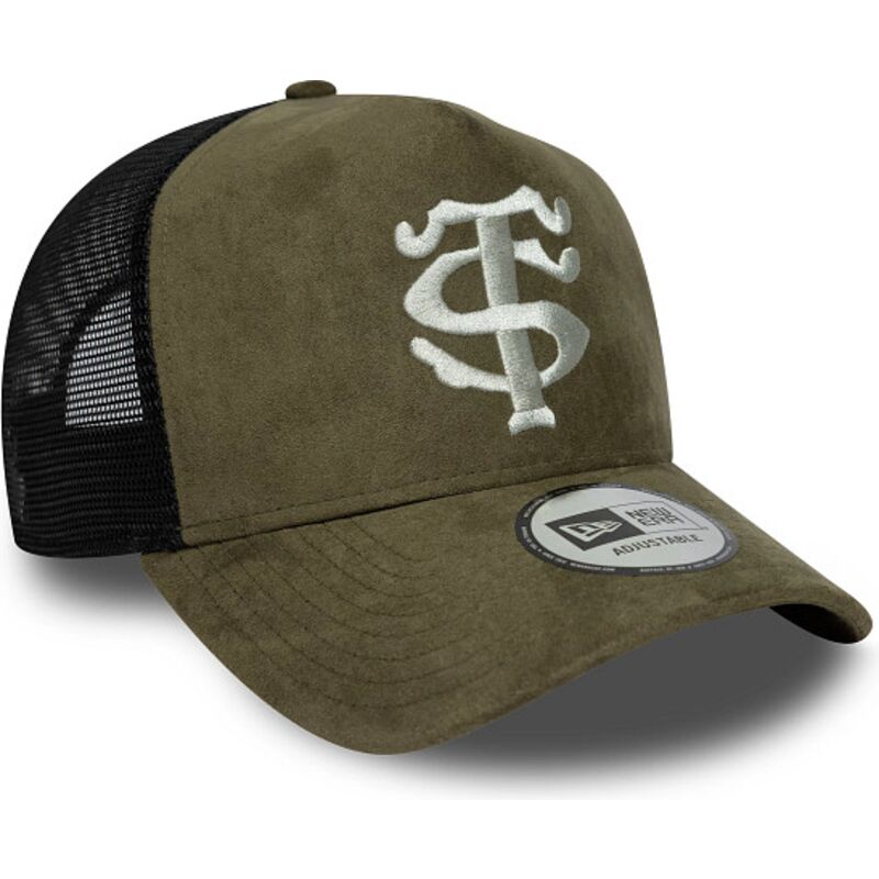 gorra-trucker-verde-y-negra-e-frame-faux-suede-de-stade-toulousain-top-14-de-new-era