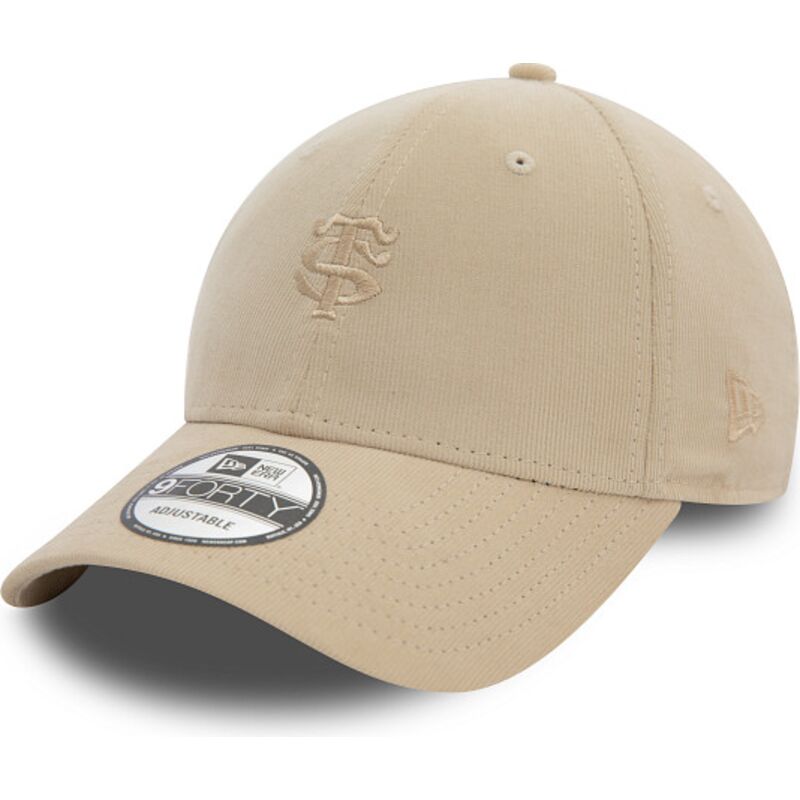 gorra-curva-beige-ajustable-con-logo-beige-9forty-baby-cord-de-stade-toulousain-top-14-de-new-era