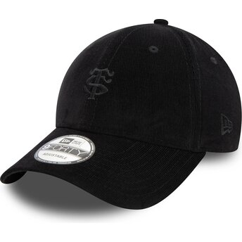 Gorra curva negra ajustable con logo negro 9FORTY Baby Cord de Stade Toulousain Top 14 de New Era
