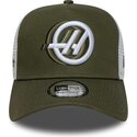 gorra-trucker-verde-y-blanca-a-frame-seasonal-de-haas-f1-team-formula-1-de-new-era