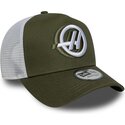 gorra-trucker-verde-y-blanca-a-frame-seasonal-de-haas-f1-team-formula-1-de-new-era