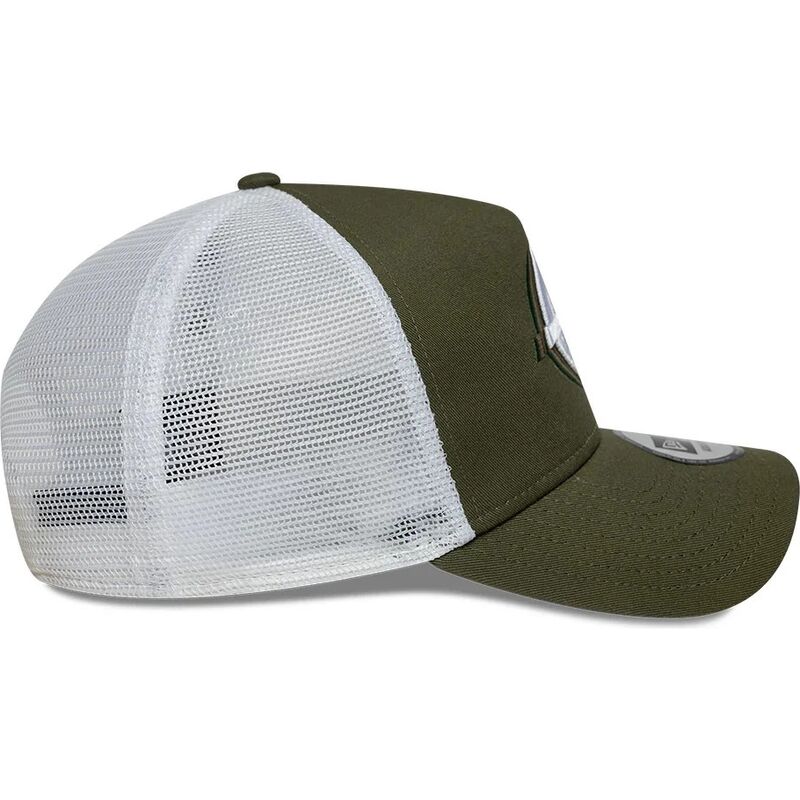 gorra-trucker-verde-y-blanca-a-frame-seasonal-de-haas-f1-team-formula-1-de-new-era