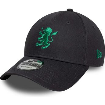 New Era Curved Brim Green Logo 9FORTY Seasonal Aston Villa Football Club Premier League Grey Adjustable Cap