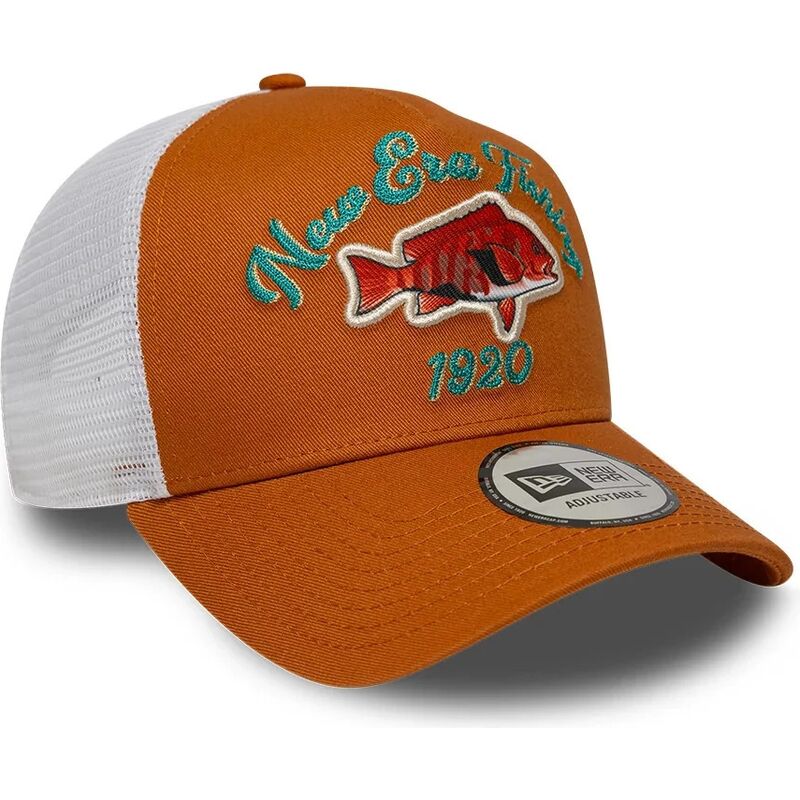 new-era-a-frame-fishing-orange-and-white-trucker-hat