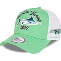 new-era-a-frame-fishing-green-and-white-trucker-hat
