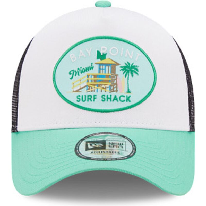 new-era-a-frame-location-miami-green-and-white-trucker-hat new-era-a-frame-location-miami-green-and-white-trucker-hat