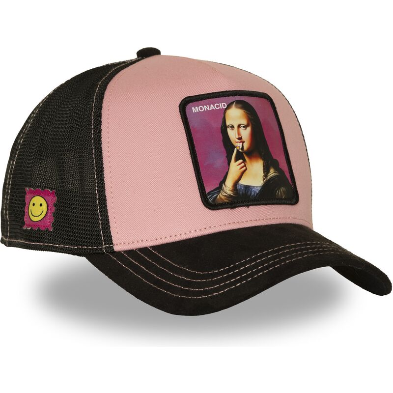 gorra-trucker-rosa-y-negra-mona-lisa-acid-art1-mona-monacid-famous-de-capslab gorra-trucker-rosa-y-negra-mona-lisa-acid-art1-mona-monacid-famous-de-capslab
