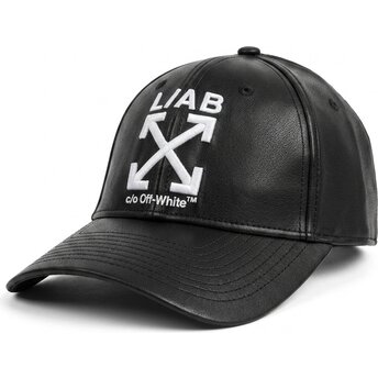 L/AB c/o Off-White™ Curved Brim Clamp Arrows PU Leather Black Adjustable Cap