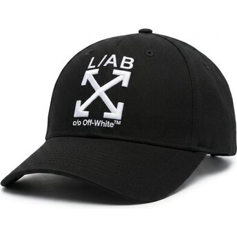 L/AB c/o Off-White™ Curved Brim White Logo Clamp Arrows Twill Black Adjustable Cap