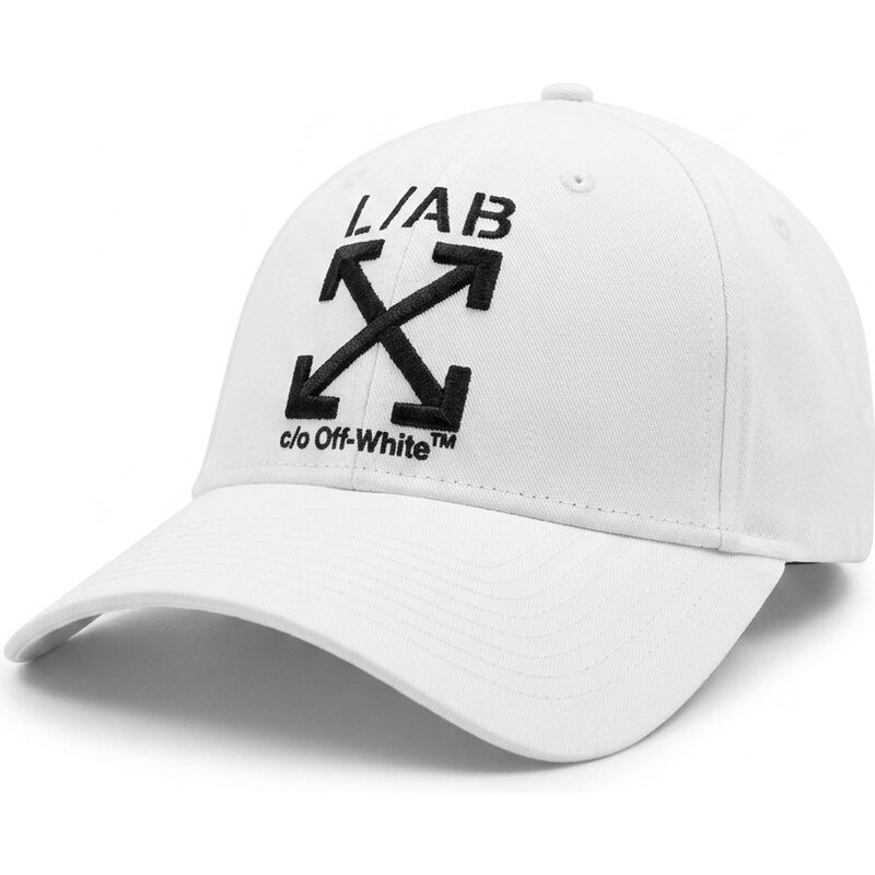 gorra-curva-blanca-ajustable-con-logo-negro-clamp-arrows-twill-de-l-ab-c-o-off-white