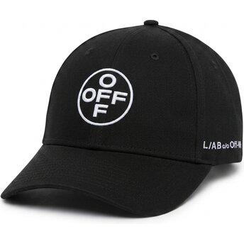 L/AB c/o Off-White™ Curved Brim White Logo Off Embroidered Twill Black Adjustable Cap