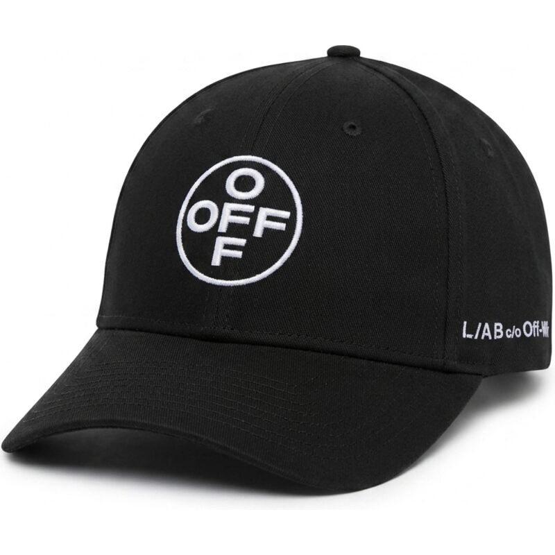gorra-curva-negra-ajustable-con-logo-blanco-off-embroidered-twill-de-l-ab-c-o-off-white gorra-curva-negra-ajustable-con-logo-blanco-off-embroidered-twill-de-l-ab-c-o-off-white