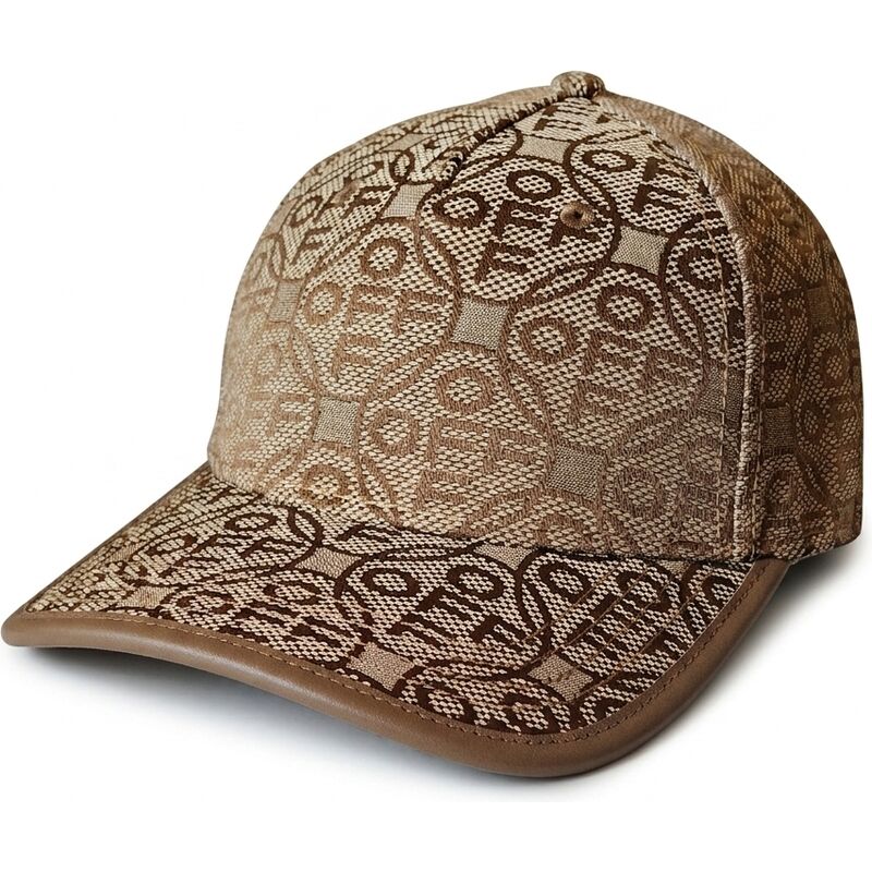 gorra-curva-marron-ajustable-off-jacquard-canvas-de-l-ab-c-o-off-white gorra-curva-marron-ajustable-off-jacquard-canvas-de-l-ab-c-o-off-white