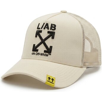 Gorra trucker beige con logo negro Clamp Arrows de L/AB c/o Off-White™
