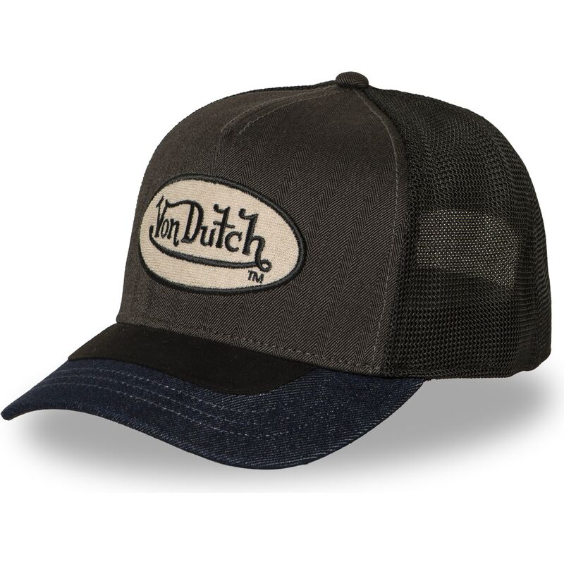 von-dutch-shield06-grey-and-black-trucker-hat von-dutch-shield06-grey-and-black-trucker-hat