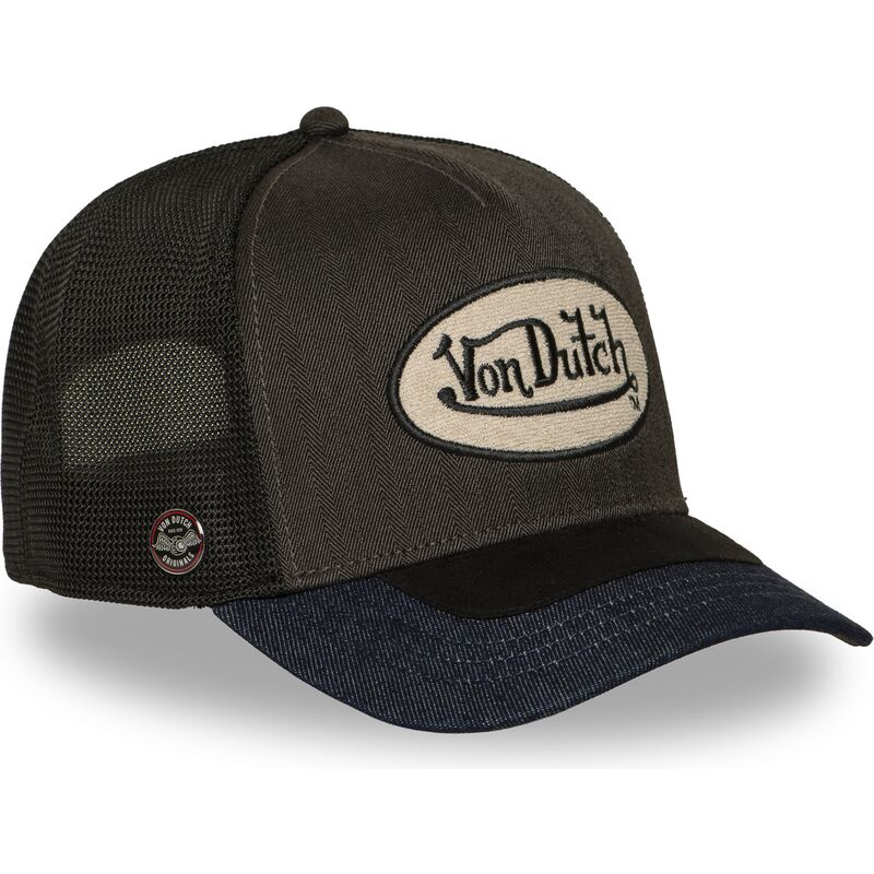 von-dutch-shield06-grey-and-black-trucker-hat von-dutch-shield06-grey-and-black-trucker-hat
