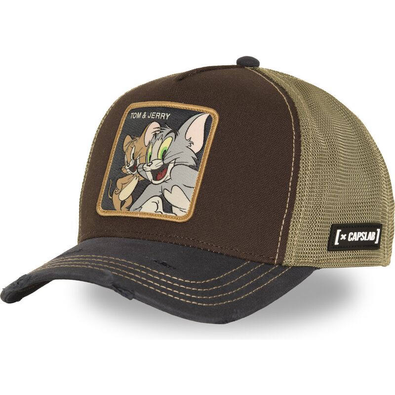 capslab-tom-and-jerry-taj9-jat-looney-tunes-brown-trucker-hat capslab-tom-and-jerry-taj9-jat-looney-tunes-brown-trucker-hat