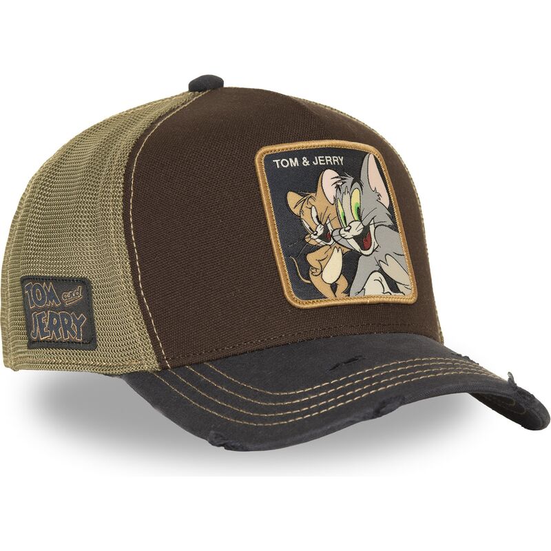 capslab-tom-and-jerry-taj9-jat-looney-tunes-brown-trucker-hat capslab-tom-and-jerry-taj9-jat-looney-tunes-brown-trucker-hat
