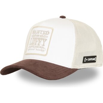 Gorra trucker beige y marrón Monkey D. Luffy OP9 BICO One Piece de Capslab