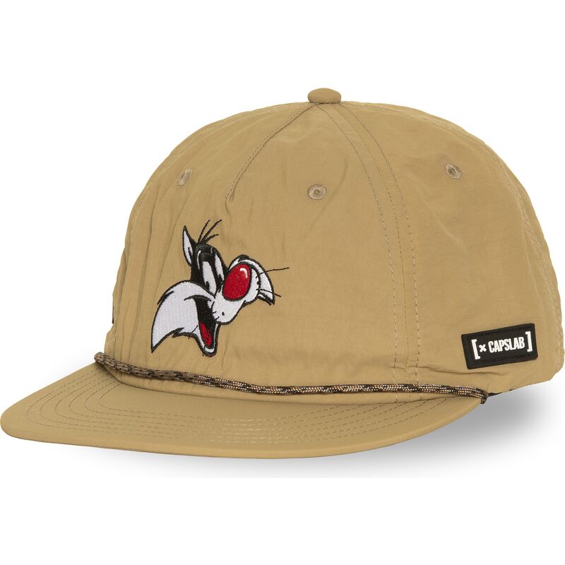 gorra-plana-beige-snapback-silvestre-loo13-goob-looney-tunes-de-capslab