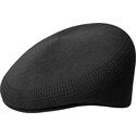 kangol-golden-logo-tropic-504-ventair-black-flat-cap