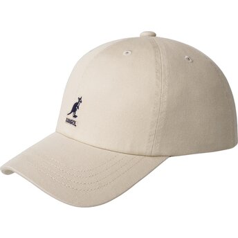 Kangol Curved Brim Washed Baseball Khaki Beige Adjustable Cap