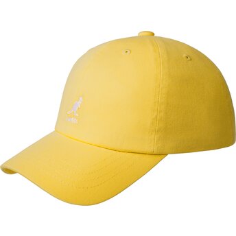 Gorra curva amarilla ajustable Washed Baseball Lemon Sorbet de Kangol