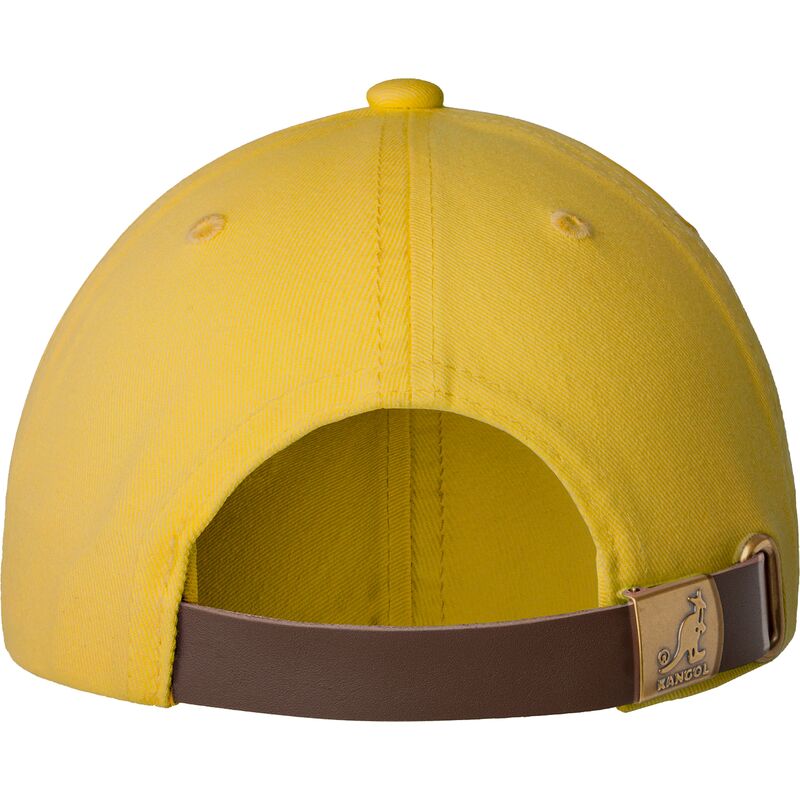 kangol-curved-brim-washed-baseball-lemon-sorbet-yellow-adjustable-cap kangol-curved-brim-washed-baseball-lemon-sorbet-yellow-adjustable-cap