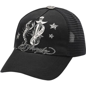 Gorra trucker negra Dagger Scorpion de Ed Hardy
