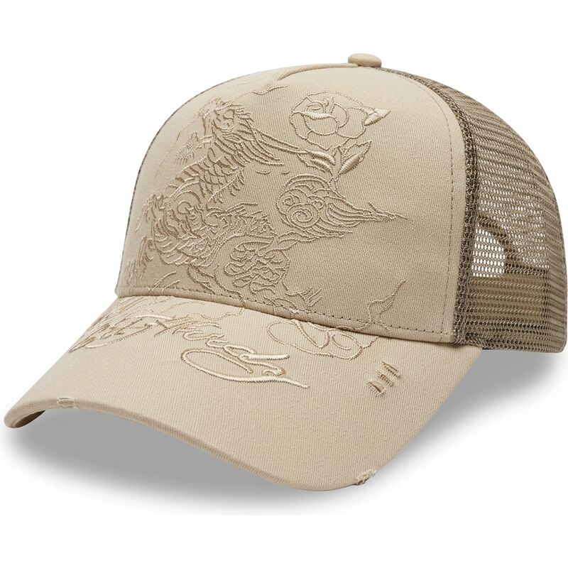 gorra-trucker-khaki-outline-dragon-de-ed-hardy