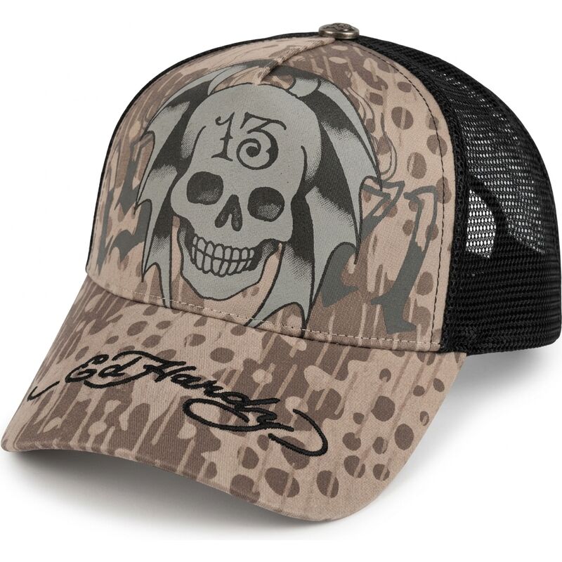 gorra-trucker-gris-y-negra-13-skull-de-ed-hardy gorra-trucker-gris-y-negra-13-skull-de-ed-hardy