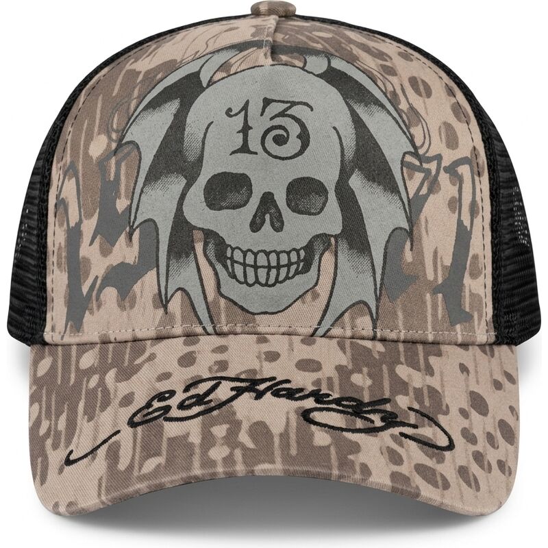 gorra-trucker-gris-y-negra-13-skull-de-ed-hardy gorra-trucker-gris-y-negra-13-skull-de-ed-hardy