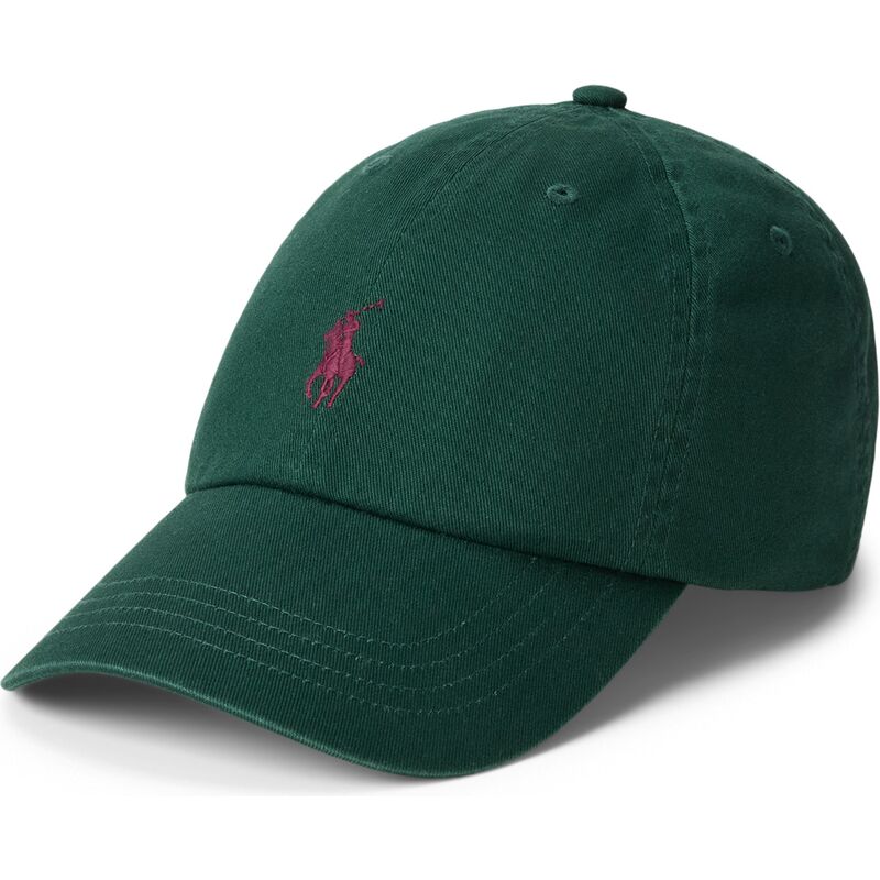 gorra-curva-verde-oscuro-ajustable-con-logo-granate-cotton-chino-classic-sport-de-polo-ralph-lauren gorra-curva-verde-oscuro-ajustable-con-logo-granate-cotton-chino-classic-sport-de-polo-ralph-lauren