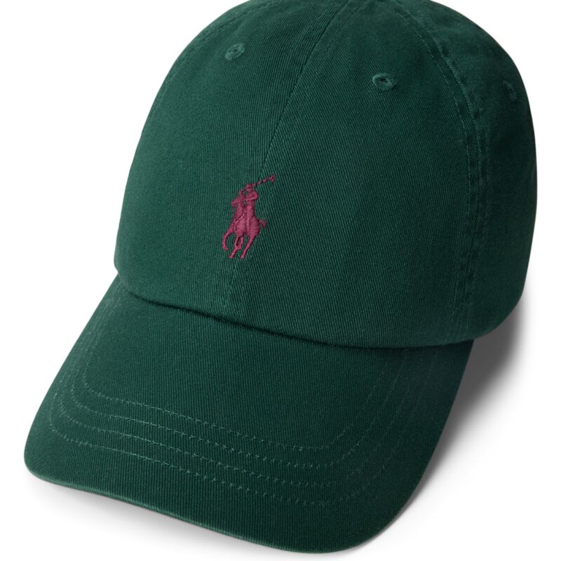 gorra-curva-verde-oscuro-ajustable-con-logo-granate-cotton-chino-classic-sport-de-polo-ralph-lauren gorra-curva-verde-oscuro-ajustable-con-logo-granate-cotton-chino-classic-sport-de-polo-ralph-lauren