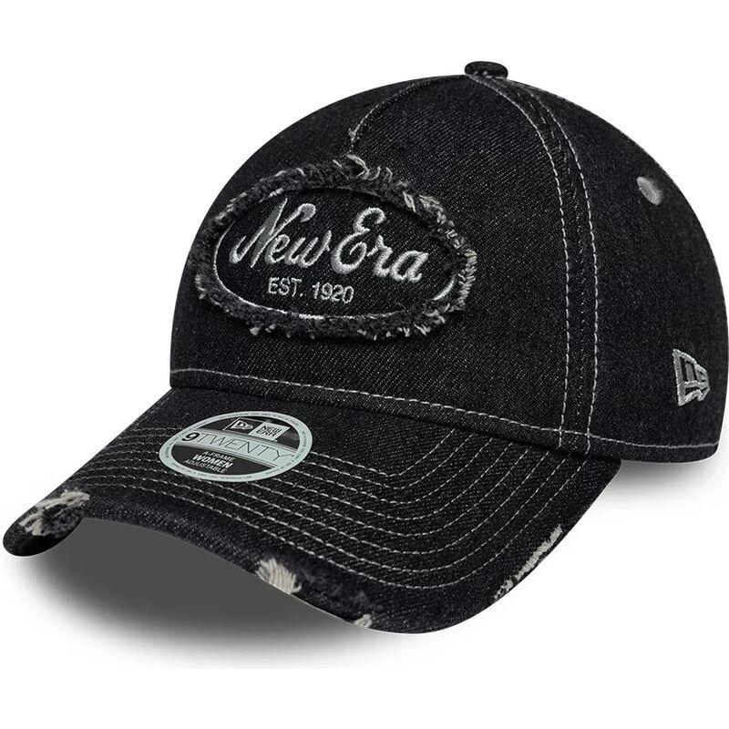 new-era-curved-brim-women-9twenty-a-frame-distress-black-adjustable-cap