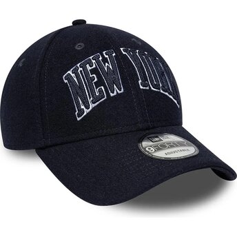 Gorra curva azul marino ajustable 9FORTY Wordmark de New York Yankees MLB de New Era