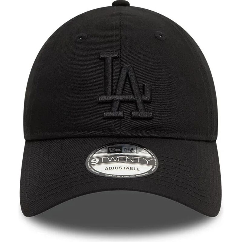 new-era-curved-brim-black-logo-9twenty-league-essential-los-angeles-dodgers-mlb-black-adjustable-cap