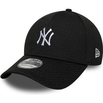 New Era Curved Brim 39THIRTY Stretch Mesh New York Yankees MLB Black Fitted Cap