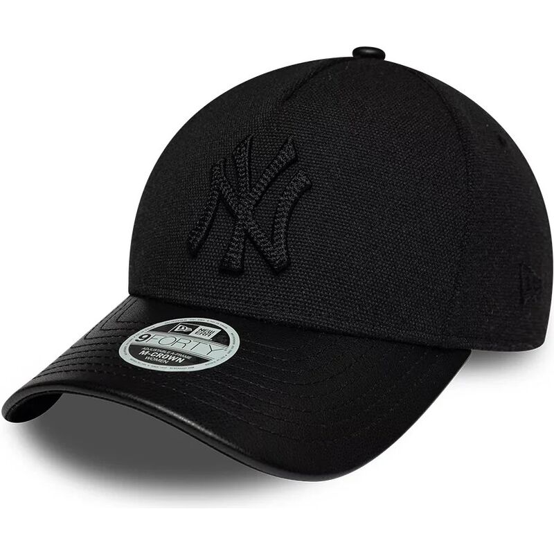 gorra-curva-negra-ajustable-para-mujer-con-logo-negro-9forty-m-crown-a-frame-fabric-mix-de-new-york-yankees-mlb-de-new-era