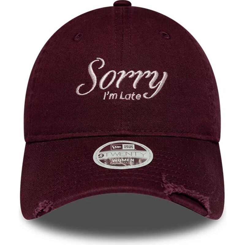 gorra-curva-granate-ajustable-para-mujer-9twenty-slogan-sorry-i-m-late-de-new-era